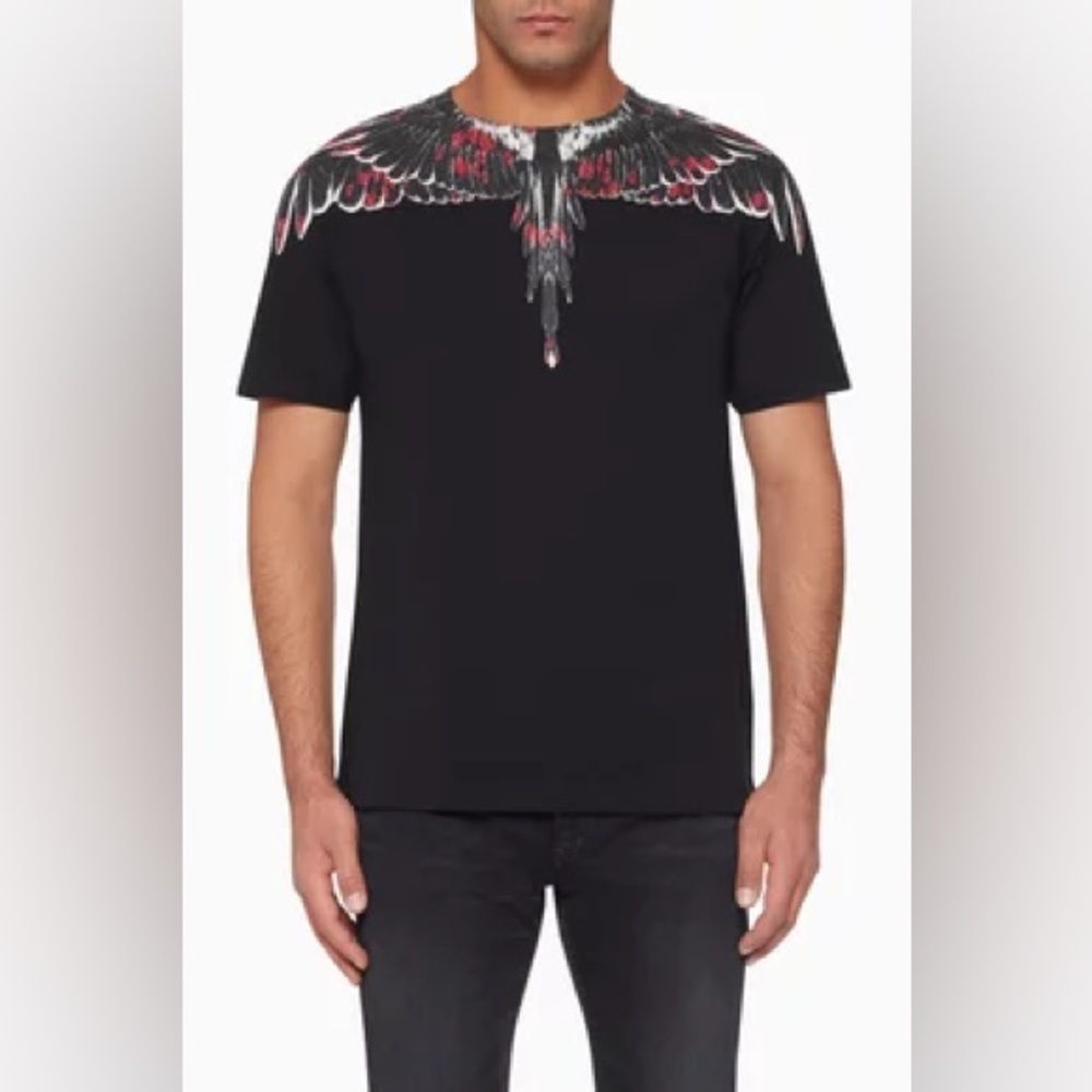 Marcelo Burlon County of Milan Black Icon Wings Short Sleeve T-Shirt Medium NWOT - Picture 1 of 12